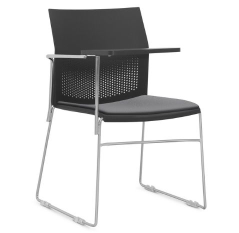 Cadeira Connect Universitária - Prancheta Fixa | Estrutura Cromada *Assento Estofado