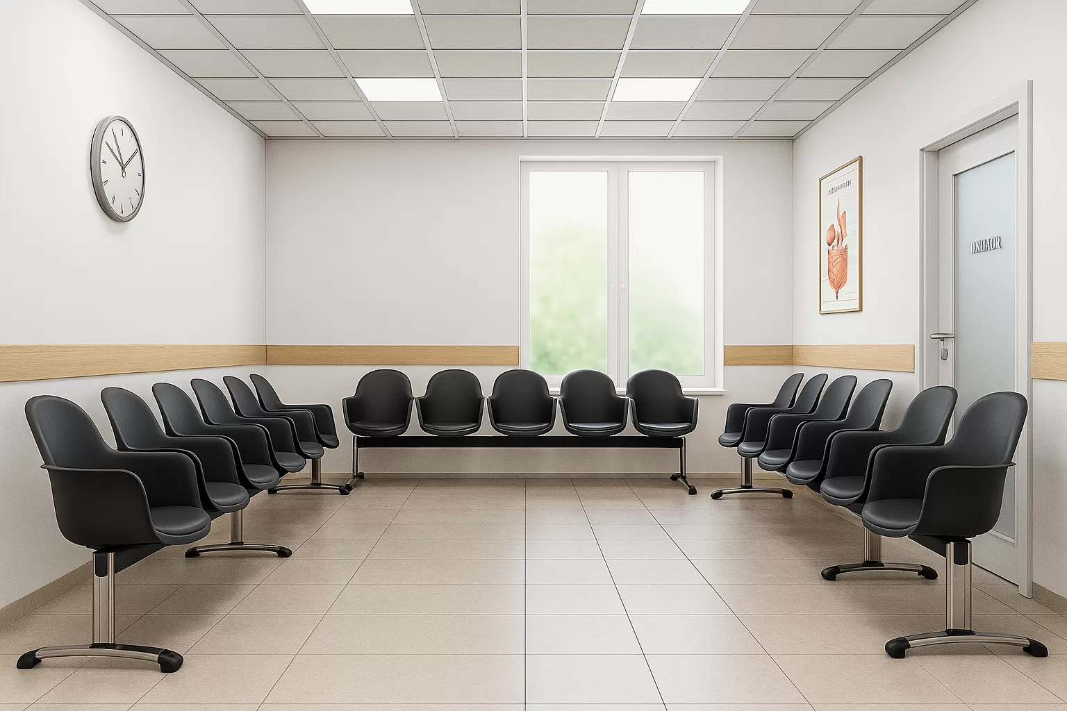 Longarina Boston Gogo 3 Lugares com braço - Pés Cromados