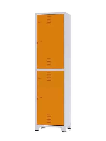 GRP-02 INS Chapa 22 - Roupeiro de aço Insalubre 2 portas com sapateira - NR 24 e NR 18
