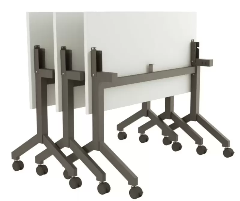 Mesa Escritório e Reunião Rebatível | Larg. 1400 x Prof. 600 x Alt. 750 - Tampo 25mm *com rodízios