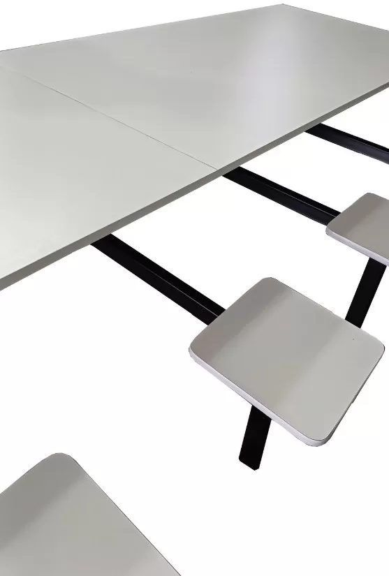 Mesa para Refeitório Industrial 10 Lugares - TAMPO BI-PARTIDO E BANCOS EM MDF 18MM | Barra W - PROMOÇÃO VIA PIX!!