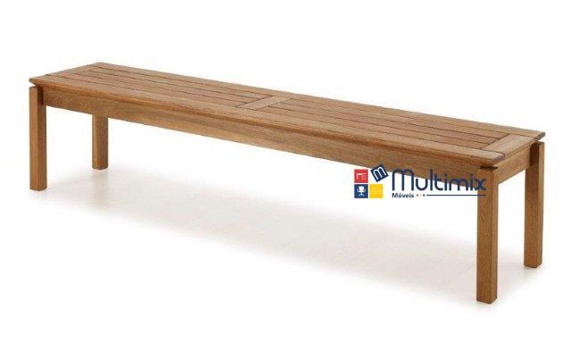 Banco em Madeira Corda Areia | Linha Traço - Alt. 0,43 cm X Larg. 2,20 cm X Prof. 0,37 cm - Espaço Casa e Jardim