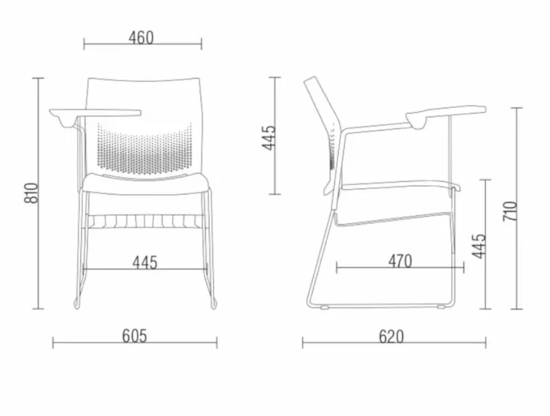 Cadeira Connect Universitária - Prancheta Escamoteável | Estrutura Cromada *Assento Estofado