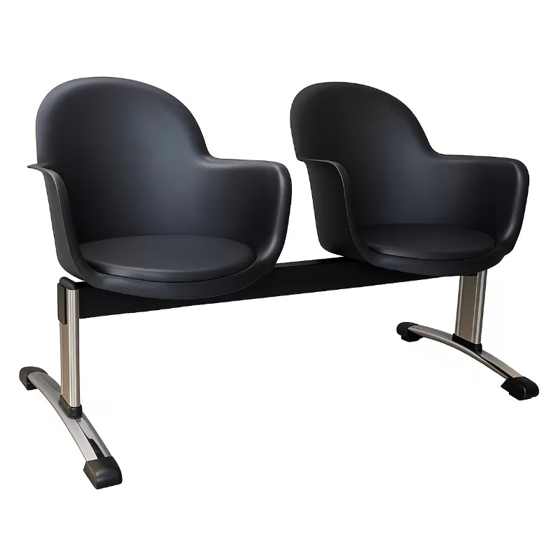 Longarina Boston Gogo 2 Lugares Com Braço - Pés Cromados