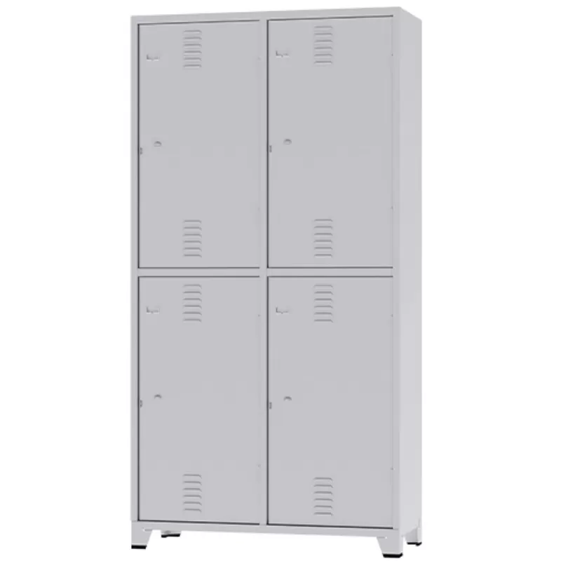 GRP-04 INS Chapa 26 - Roupeiro De Aço Insalubre 4 Portas | Divisão Vertical